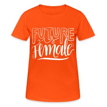 Féminisme Dicton Cadeau Vintage Émancipation - T-shirt respirant Femme - orange néon - Devant - AI Model Female 172 dark (172cm)