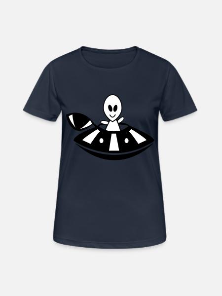OVNI extraterrestre - T-shirt respirant Femme - bleu marine foncé