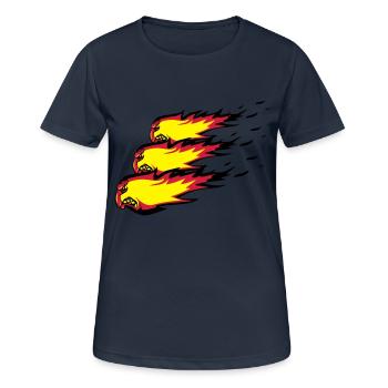 Feuer flamme feuerball agro formation - Frauen T-Shirt atmungsaktiv - Dunkelnavy - Vorne - AI Model Female 172 light (172cm)