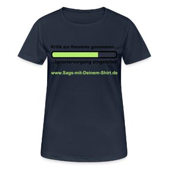 Ignoriervorgang - Promotion - T-shirt respirant Femme - bleu marine foncé - Devant - AI Model Female 172 light (172cm)