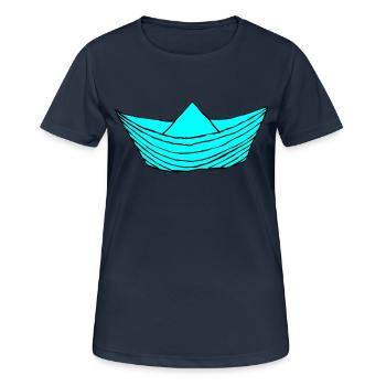 Paper Boat - Women's Breathable T-Shirt - dark navy - Front - AI Model Female 172 light (172cm)
