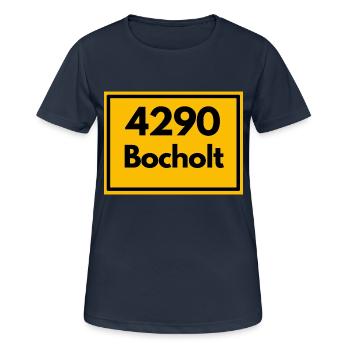 Ortsschild - damals Retro alte PLZ 4290 BOCHOLT - Frauen T-Shirt atmungsaktiv - Dunkelnavy - Vorne - AI Model Female 172 light (172cm)