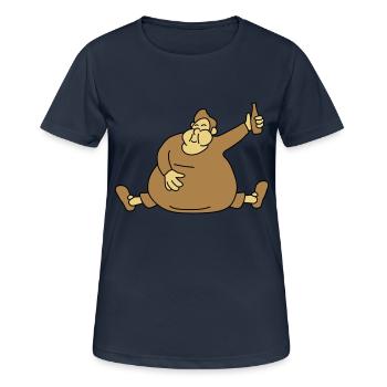 Fat Drunken Man - Women's Breathable T-Shirt - dark navy - Front - AI Model Female 172 light (172cm)