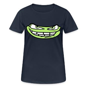 visage tête mal meme sourire drôle comique comique - T-shirt respirant Femme - bleu marine foncé - Devant - AI Model Female 172 light (172cm)