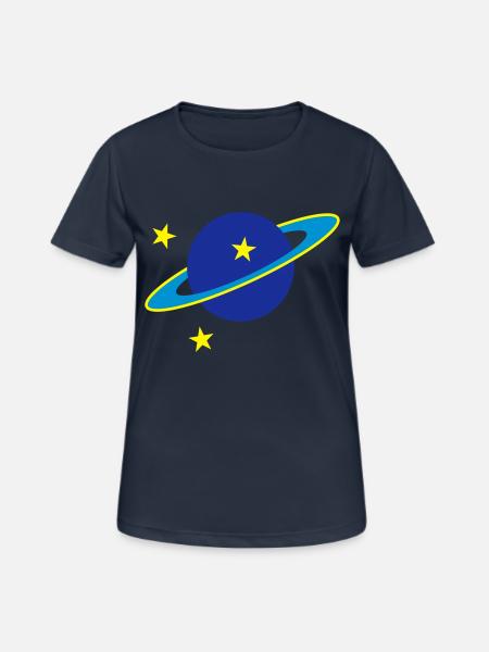 Saturn - Frauen T-Shirt atmungsaktiv - Dunkelnavy