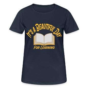 beautiful day for learning - Women's Breathable T-Shirt - dark navy - Front - AI Model Female 172 light (172cm)