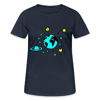 Univers 02 - T-shirt respirant Femme - bleu marine foncé - Devant - AI Model Female 172 light (172cm)
