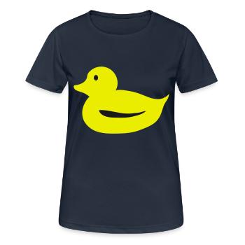 Badeente Ente Quietsche Entchen - Frauen T-Shirt atmungsaktiv - Dunkelnavy - Vorne - AI Model Female 172 light (172cm)