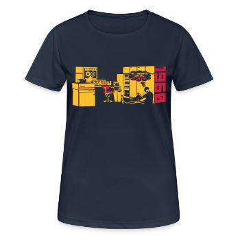 pong1960_2c - T-shirt respirant Femme - bleu marine foncé - Devant - AI Model Female 172 light (172cm)