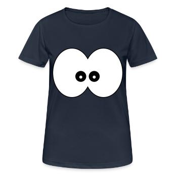 Funny cartoon eyes toes eyes kids gift - Women's Breathable T-Shirt - dark navy - Front - AI Model Female 172 light (172cm)