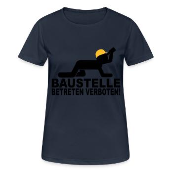 construction site to enter forbidden - Women's Breathable T-Shirt - dark navy - Front - AI Model Female 172 light (172cm)