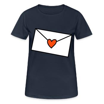Brief Herz dreifarbig - Frauen T-Shirt atmungsaktiv - Dunkelnavy - Vorne - AI Model Female 172 light (172cm)