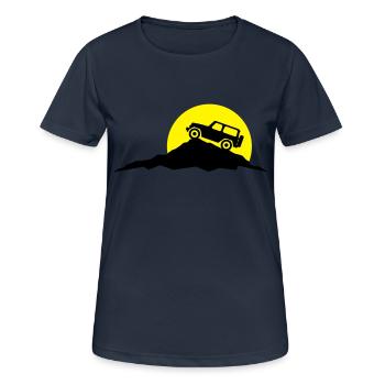 Reise - Berge Jeep - Frauen T-Shirt atmungsaktiv - Dunkelnavy - Vorne - AI Model Female 172 light (172cm)