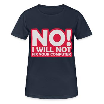 not fix your computer - Women's Breathable T-Shirt - dark navy - Front - AI Model Female 172 light (172cm)