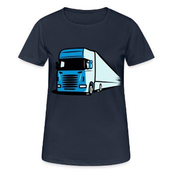 Art de camion camion - T-shirt respirant Femme - bleu marine foncé - Devant - AI Model Female 172 light (172cm)