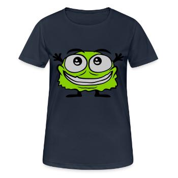 Petit monstre poilu mignon - T-shirt respirant Femme - bleu marine foncé - Devant - AI Model Female 172 light (172cm)