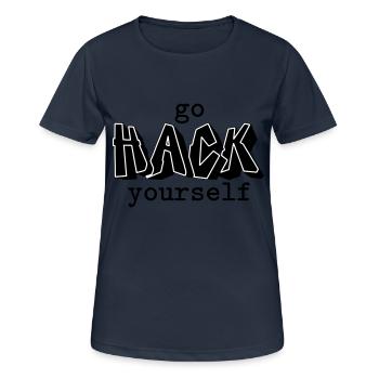 Hacken Sie sich selbst - Frauen T-Shirt atmungsaktiv - Dunkelnavy - Vorne - AI Model Female 172 light (172cm)