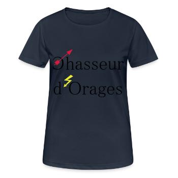 chasseur d'orages - T-shirt respirant Femme - bleu marine foncé - Devant - AI Model Female 172 light (172cm)