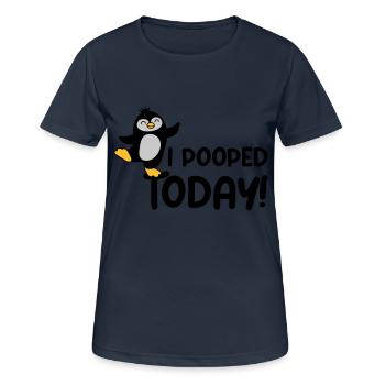 I pooped today Pinguin - Frauen T-Shirt atmungsaktiv - Dunkelnavy - Vorne - AI Model Female 172 light (172cm)