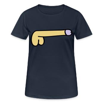 symbol dick - Frauen T-Shirt atmungsaktiv - Dunkelnavy - Vorne - AI Model Female 172 light (172cm)