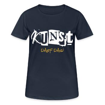 Kunst darf das! - Frauen T-Shirt atmungsaktiv - Dunkelnavy - Vorne - AI Model Female 172 light (172cm)