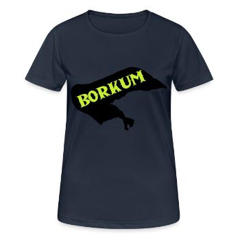 Île de Borkum - T-shirt respirant Femme - bleu marine foncé - Devant - AI Model Female 172 light (172cm)
