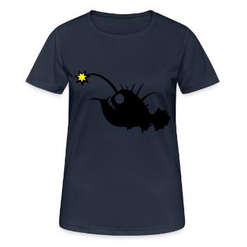 Anglerfisch - Frauen T-Shirt atmungsaktiv - Dunkelnavy - Vorne - AI Model Female 172 light (172cm)