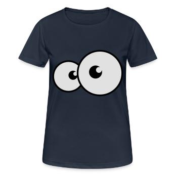 augen - Frauen T-Shirt atmungsaktiv - Dunkelnavy - Vorne - AI Model Female 172 light (172cm)