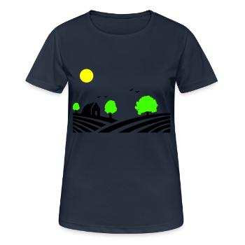 farm - Women's Breathable T-Shirt - dark navy - Front - AI Model Female 172 light (172cm)