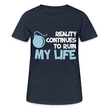 Funny Quotes. Quote. Humor. gift - Women's Breathable T-Shirt - dark navy - Front - AI Model Female 172 light (172cm)