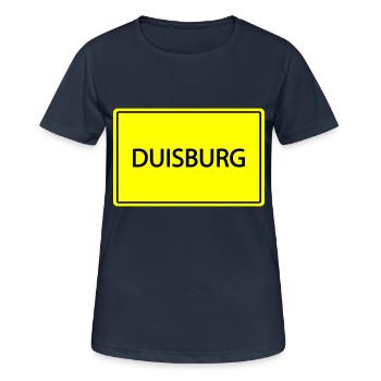 ortsschild duisburg - Frauen T-Shirt atmungsaktiv - Dunkelnavy - Vorne - AI Model Female 172 light (172cm)