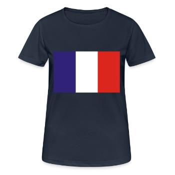 Frankreich - Frauen T-Shirt atmungsaktiv - Dunkelnavy - Vorne - AI Model Female 172 light (172cm)