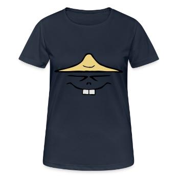 Chinois - T-shirt respirant Femme - bleu marine foncé - Devant - AI Model Female 172 light (172cm)