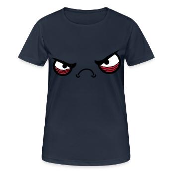 Angry Face - Frauen T-Shirt atmungsaktiv - Dunkelnavy - Vorne - AI Model Female 172 light (172cm)