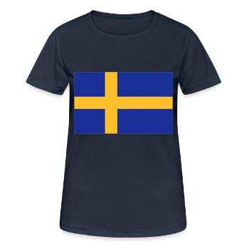 Schweden Flagge - Frauen T-Shirt atmungsaktiv - Dunkelnavy - Vorne - AI Model Female 172 light (172cm)