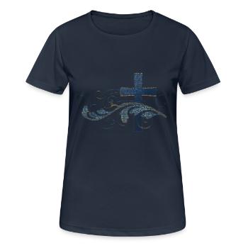Christus in mir - Frauen T-Shirt atmungsaktiv - Dunkelnavy - Vorne - AI Model Female 172 light (172cm)