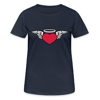 coeur ailes mort mort mouche dieu halo s - T-shirt respirant Femme - bleu marine foncé - Devant - AI Model Female 172 light (172cm)