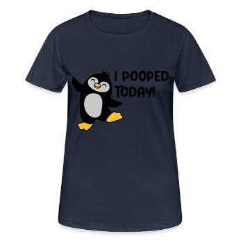I pooped today Pinguin - Frauen T-Shirt atmungsaktiv - Dunkelnavy - Vorne - AI Model Female 172 light (172cm)