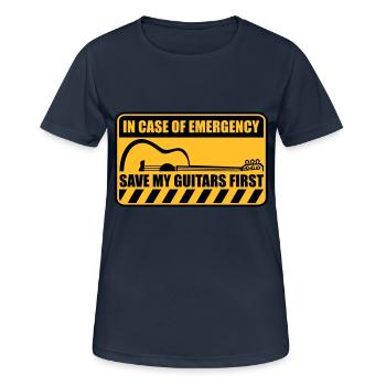 Save My Guitars First - Women's Breathable T-Shirt - dark navy - Front - AI Model Female 172 light (172cm)