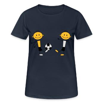 Play Soccer Boys - Frauen T-Shirt atmungsaktiv - Dunkelnavy - Vorne - AI Model Female 172 light (172cm)