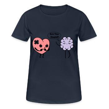 Apprendre le coeur - T-shirt respirant Femme - bleu marine foncé - Devant - AI Model Female 172 light (172cm)