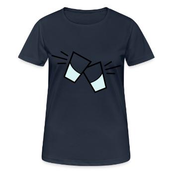 vodka glas - Frauen T-Shirt atmungsaktiv - Dunkelnavy - Vorne - AI Model Female 172 light (172cm)