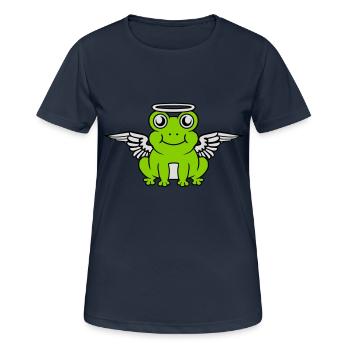 Halo Wings Frog Angel - Women's Breathable T-Shirt - dark navy - Front - AI Model Female 172 light (172cm)