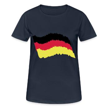 Deutschland Fahne - Frauen T-Shirt atmungsaktiv - Dunkelnavy - Vorne - AI Model Female 172 light (172cm)
