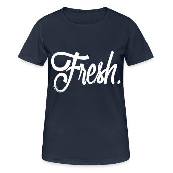 fresh white - Women's Breathable T-Shirt - dark navy - Front - AI Model Female 172 light (172cm)