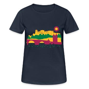 Heidelberg - Frauen T-Shirt atmungsaktiv - Dunkelnavy - Vorne - AI Model Female 172 light (172cm)