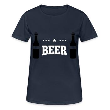 Bière - T-shirt respirant Femme - bleu marine foncé - Devant - AI Model Female 172 light (172cm)
