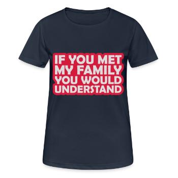 vous comprendriez citation - T-shirt respirant Femme - bleu marine foncé - Devant - AI Model Female 172 light (172cm)