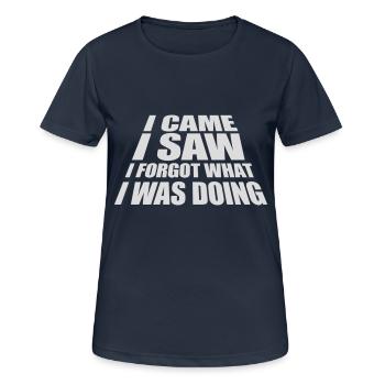 Je suis venu voir oublier - T-shirt respirant Femme - bleu marine foncé - Devant - AI Model Female 172 light (172cm)