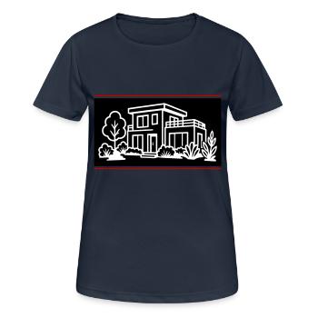 Haus Villa Immobilie - Frauen T-Shirt atmungsaktiv - Dunkelnavy - Vorne - AI Model Female 172 light (172cm)
